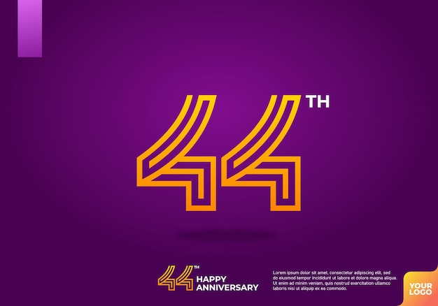 Vector 44th anniversary logotype