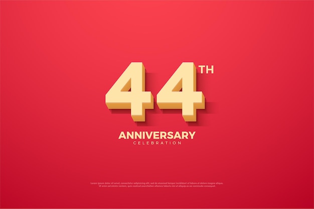 44th Anniversary with animated numbers on red 