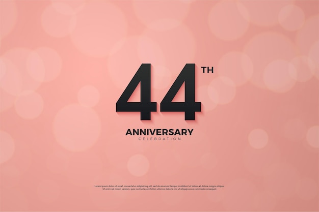 44th anniversary with black number on pink