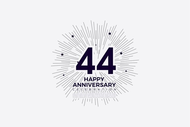 44-я годовщина с черными цифрами на белом