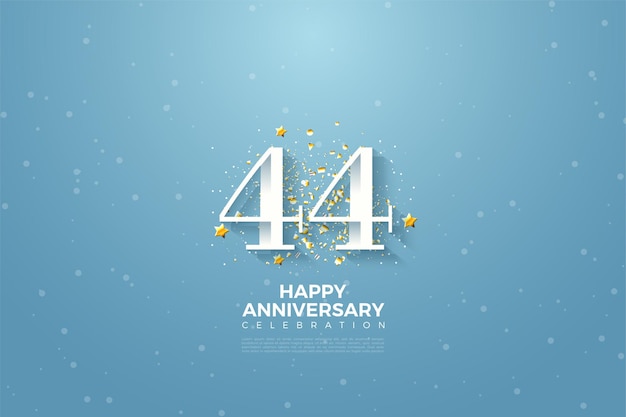 44th Anniversary with blue sky background illustration