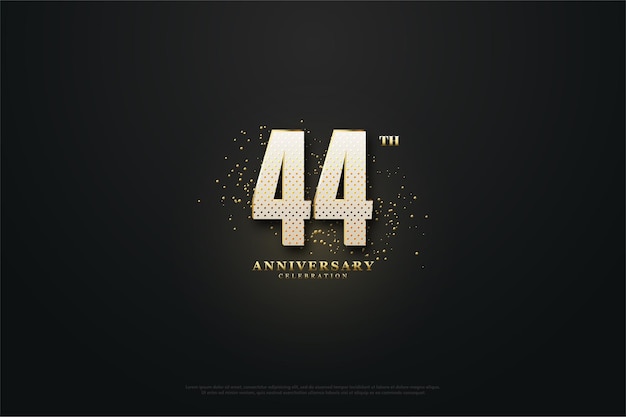 44° anniversario con numeri a forma d'oro