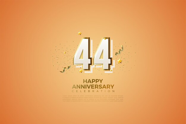 44° anniversario con numero moderno