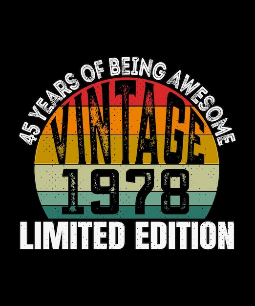 45 jaar is een geweldig vintage verjaardagst-shirtontwerp