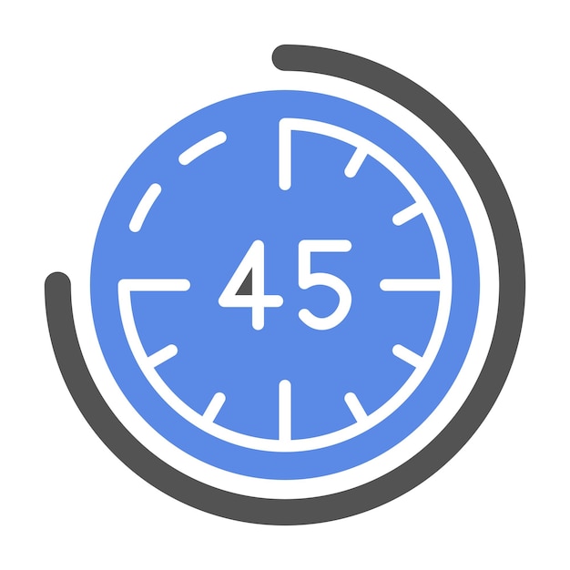 Vector 45 minutes icon style