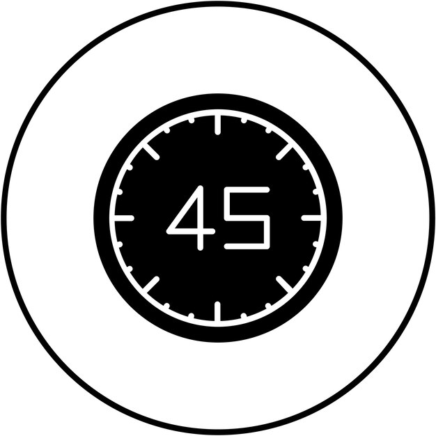 Vector 45 minutes icon vector image can be used for time and date