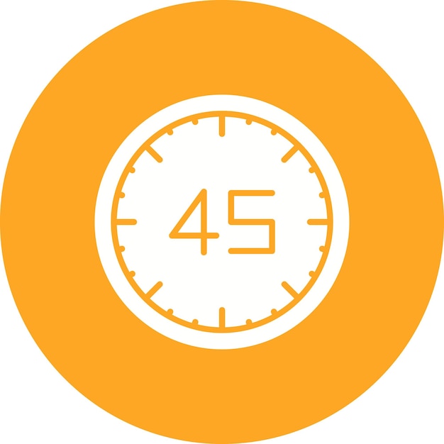 45 Minutes vector icon Can be used for Time and Date iconset