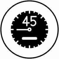 Vector 45 minutes vector icon illustration of time and date iconset