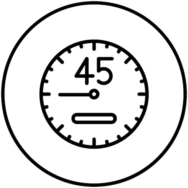 45 Minutes vector icon illustration of Time and Date iconset