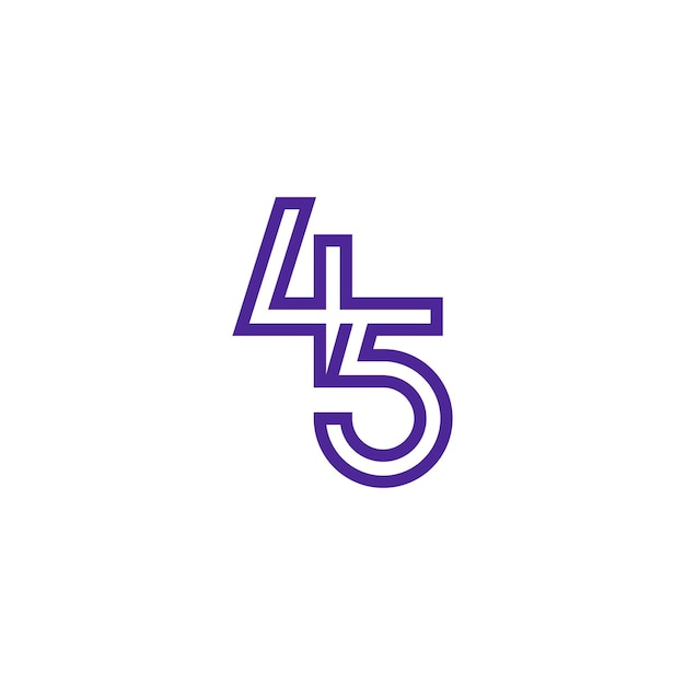 45 nummer lineaire logo ontwerp geometrische stijlvolle pictogrammalplaatje