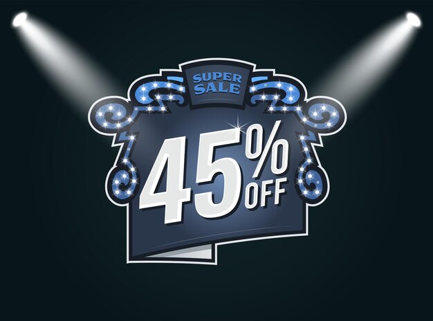 Vector 45 percent off super sale promotion post vector