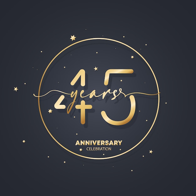 45 years anniversary logo template. 45th birthday, wedding anniversary icon. trendy symbol image. vector eps 10. isolated on background.
