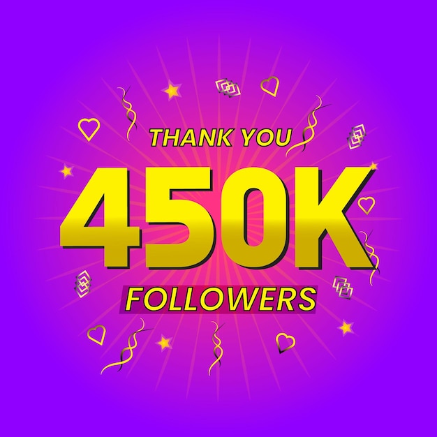 450k social media followers thank you template