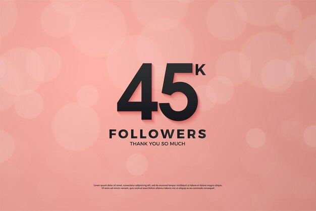 45k followers on a beautiful pink froth background