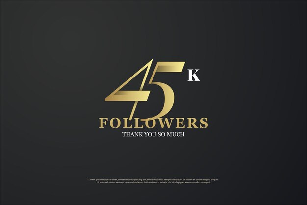 45k followers with italic number concept