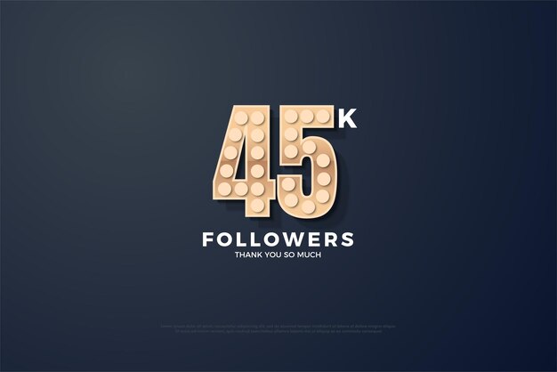 45k followers with round texture wrapped in numbers