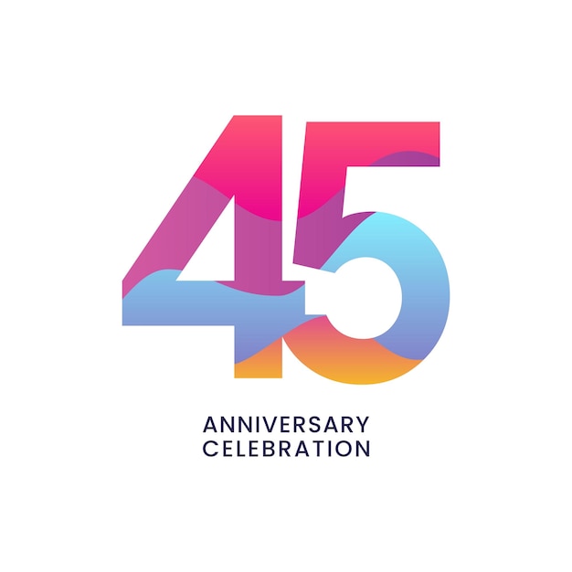 Vector 45th anniversary celebration design template vector template illustration