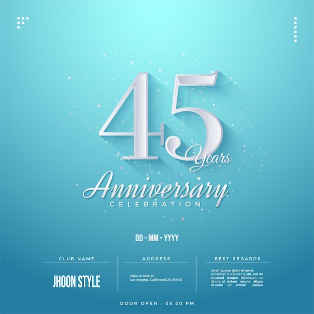 45th anniversary celebration with very beautiful blue coloring.