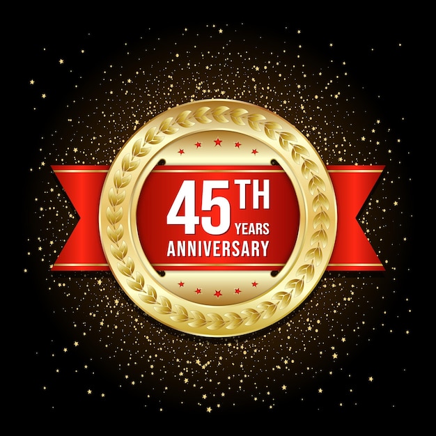 Vector 45th anniversary design template vector template illustration