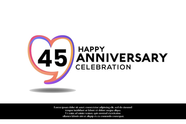 45th anniversary logo background with gradient elements vector design