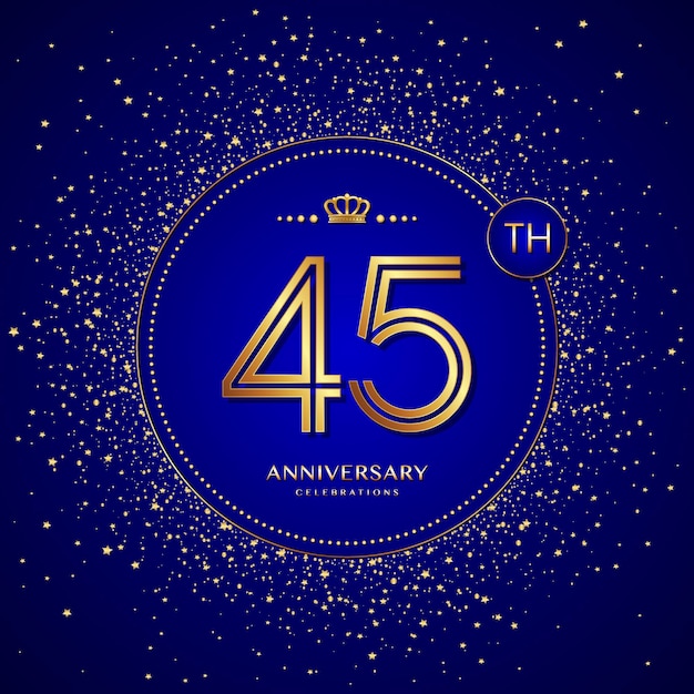 Premium Vector | 45th anniversary logo with gold numbers and glitter