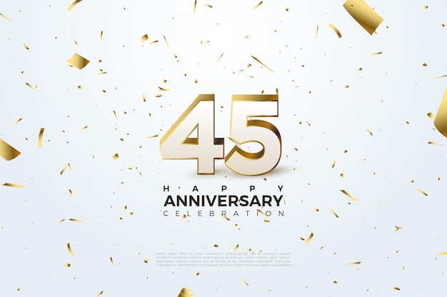 45th Anniversary with a gold ribbon cutout