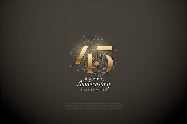 45th anniversary with shining gold numbers