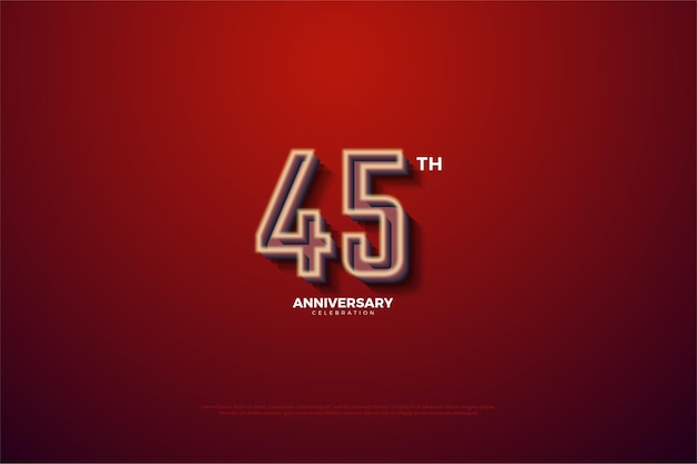 약간 희미한 유백색 테두리가있는 45 주년.