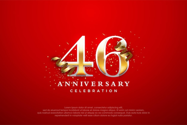 46e verjaardag viering vector premium elegant en luxe ontwerp premium vector achtergrond voor begroeting en viering