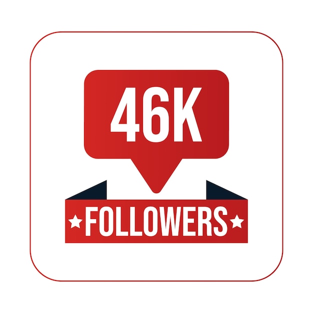 46K Followers Design Template Vector Illustration