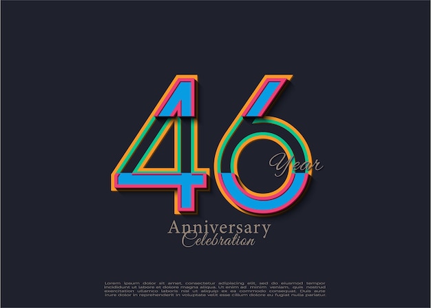 Vector 46th anniversary with simple numbers and soft colors vector premium design