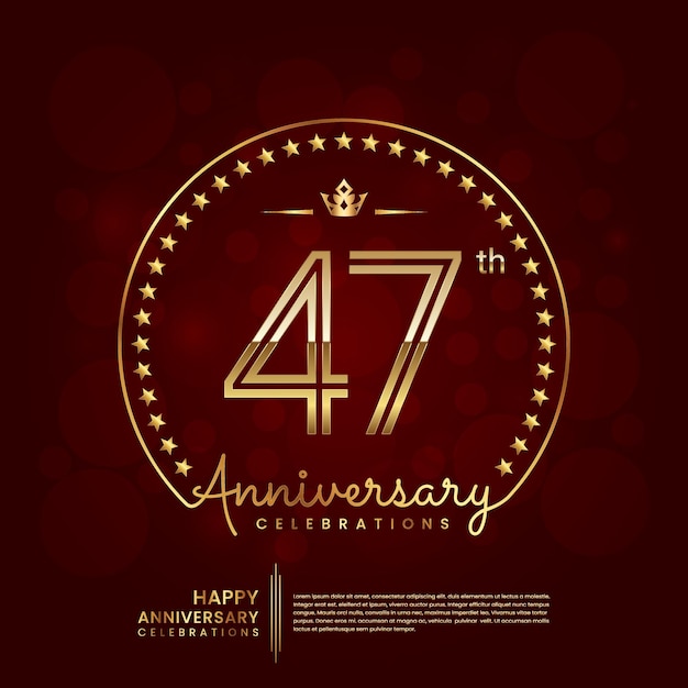 황금색의 47주년 기념 로고