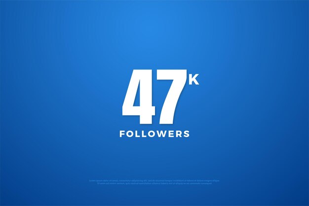 47k followers banner with pure white celebration numbers