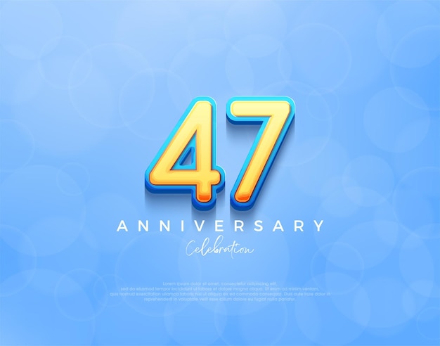 47th anniversary design premium vector background with navy blue shades Premium vector background for greeting and celebration