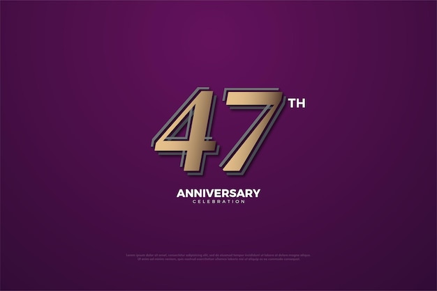 47th anniversary greeting card on delicate purple background.