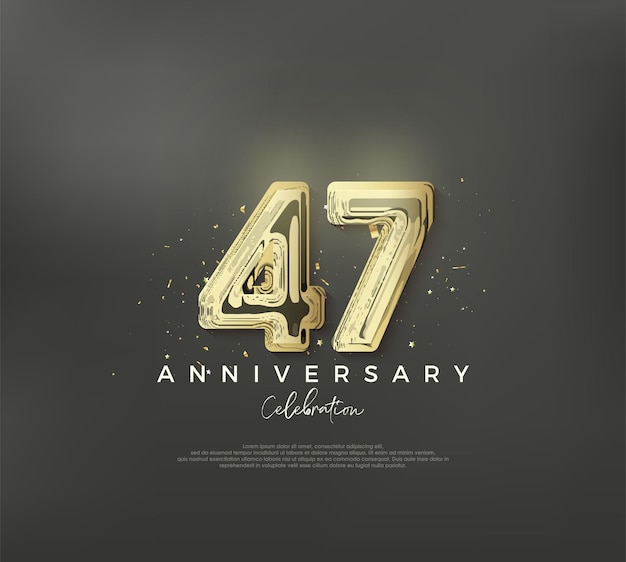 47th anniversary number to celebrate a birthday with a luxurious and elegant design Premium vector background for greeting and celebration