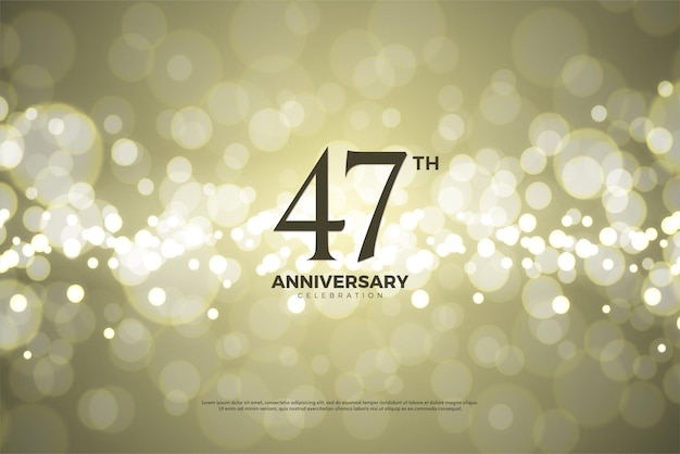 Vector 47th anniversary poster with shiny bubble background.