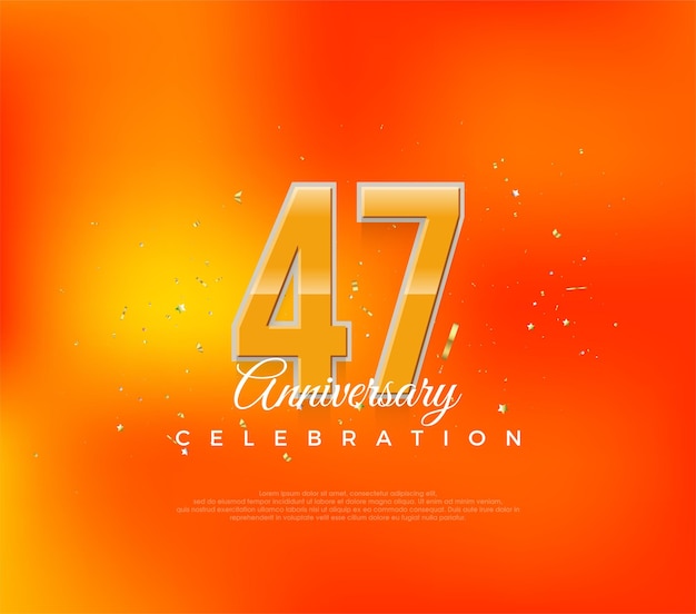 47th anniversary with a luxurious orange color design simple modern premium vector Premium vector for poster banner celebration greeting