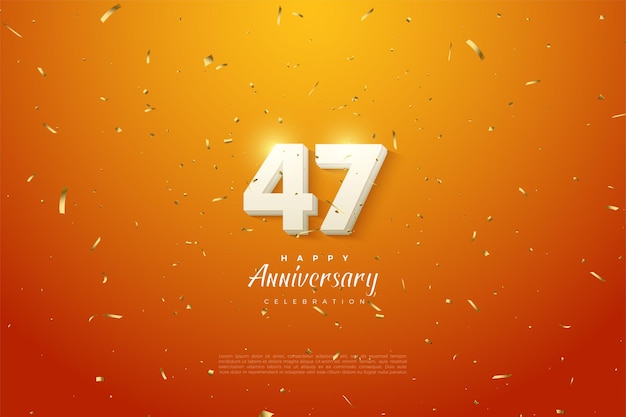 47th Anniversary with radiant white numbers