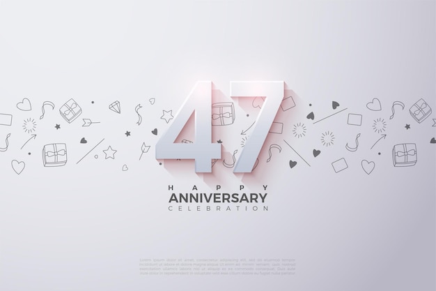 음영 처리된 3D 숫자가 있는 47주년