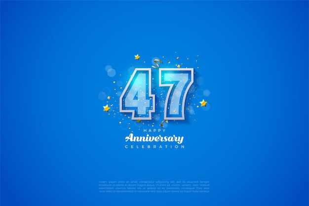 47th anniversary with two bordered numeric illustrations