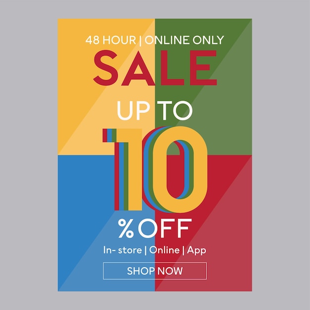 48 hour online only sale 10 off discount promotion poster