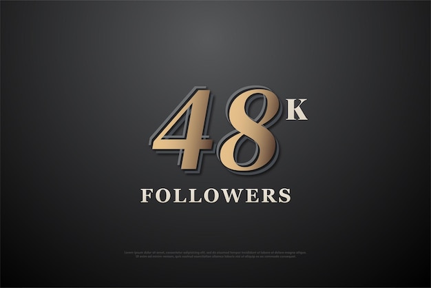 48k followers with different numbers concept design premium vector