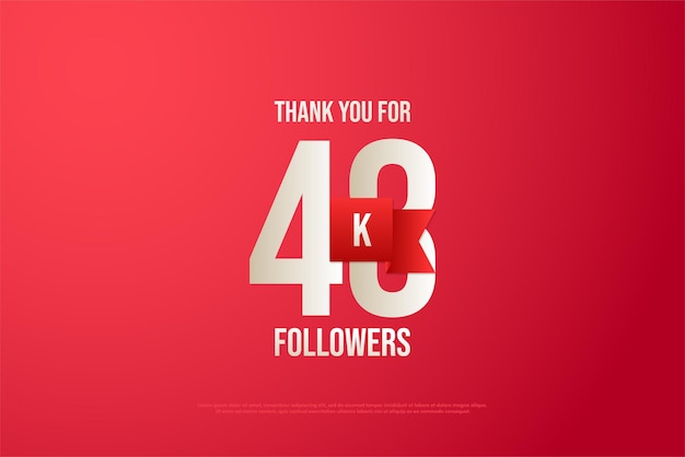 48k followers with very simple white numbers design premium vector