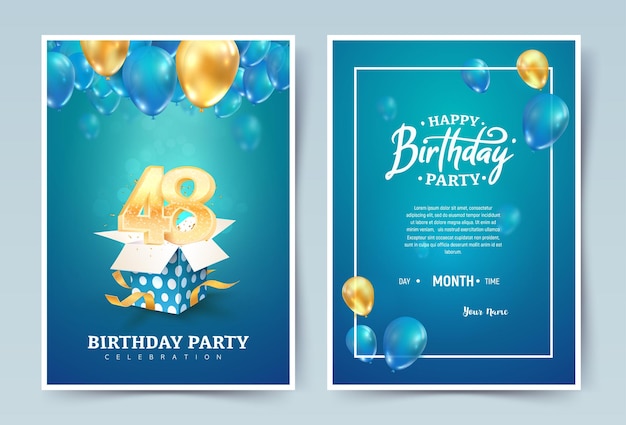 48th years birthday greeting card