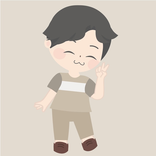 Vector 49_boy in brown clothes