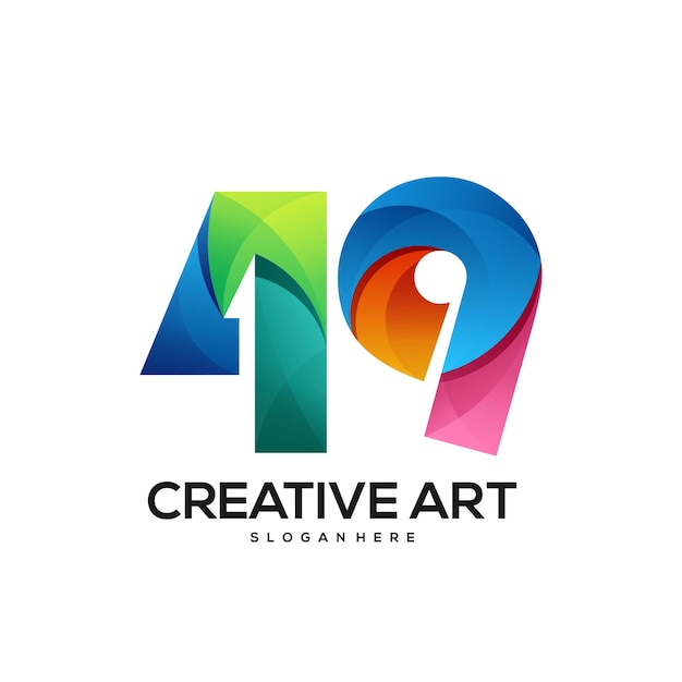 49 логотип градиент красочный дизайн