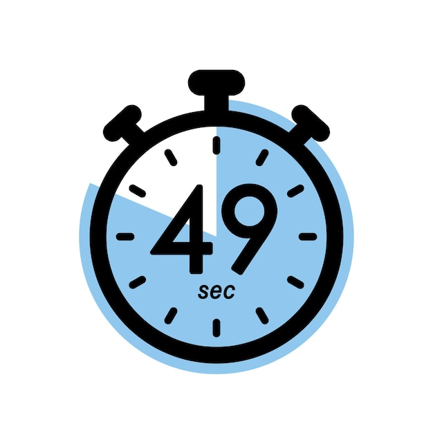 49 seconden stopwatch icoon timer symbool 49 seconden wachttijd eenvoudige vector illustratie