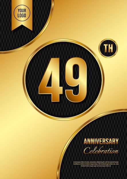 49 Year Anniversary celebration template design Golden Anniversary vector illustration