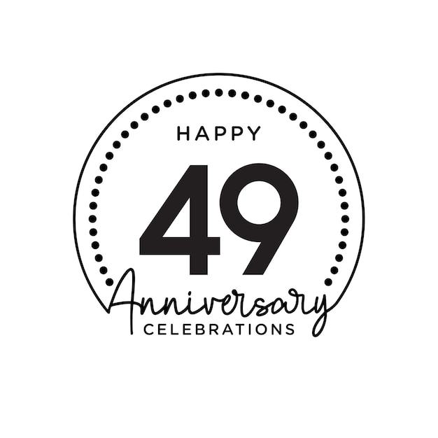 49 years anniversary Anniversary template design concept monochrome design for event invitation card greeting card banner poster flyer book cover and print Vector Eps10